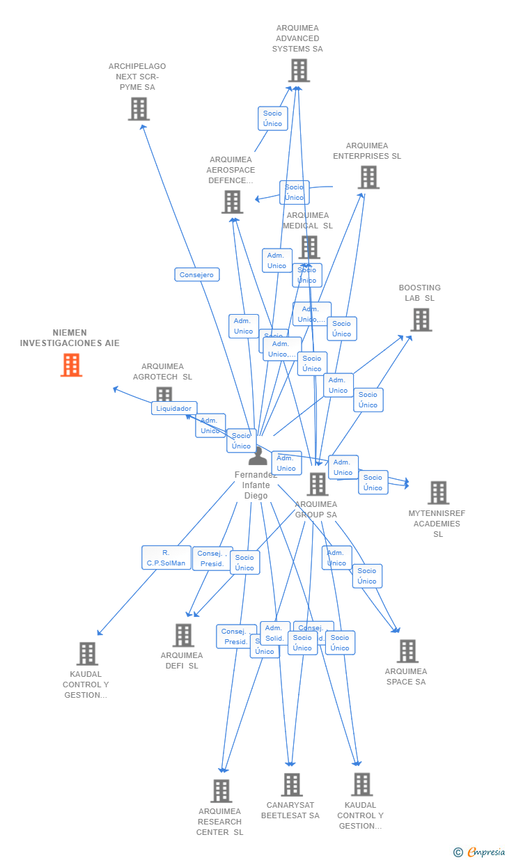 Vinculaciones societarias de NIEMEN INVESTIGACIONES AIE