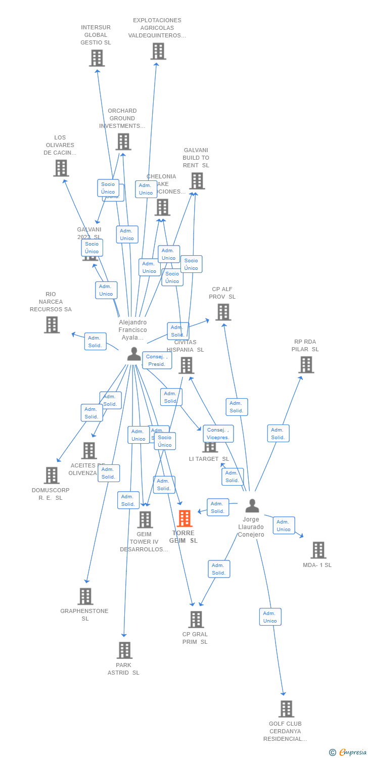Vinculaciones societarias de TORRE GEIM SL