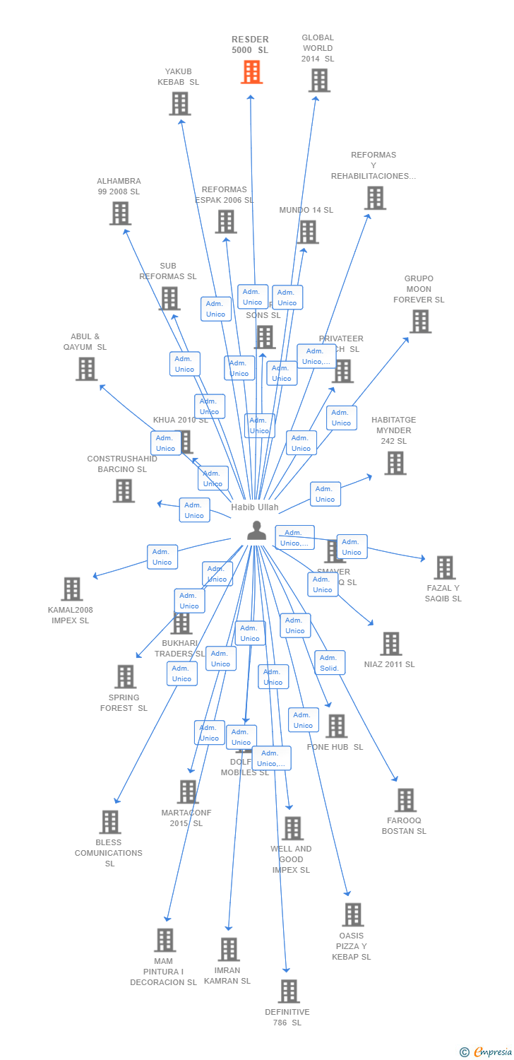 Vinculaciones societarias de RESDER 5000 SL
