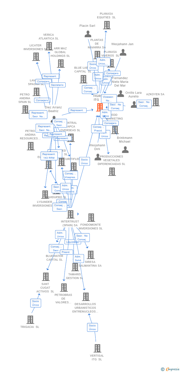 Vinculaciones societarias de TIGRUTI ITG SL