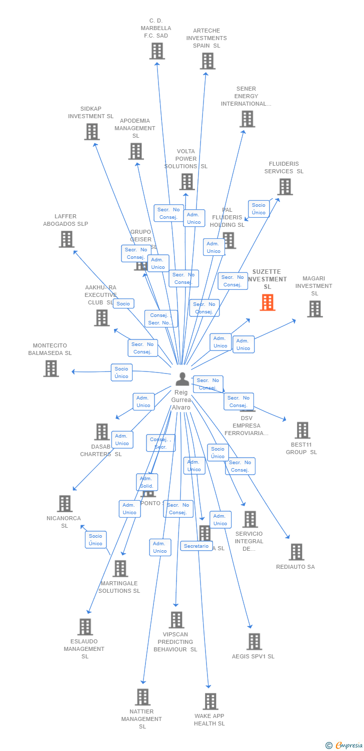 Vinculaciones societarias de SUZETTE INVESTMENT SL