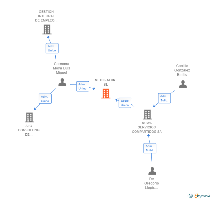 Vinculaciones societarias de VEDIGADIN SL