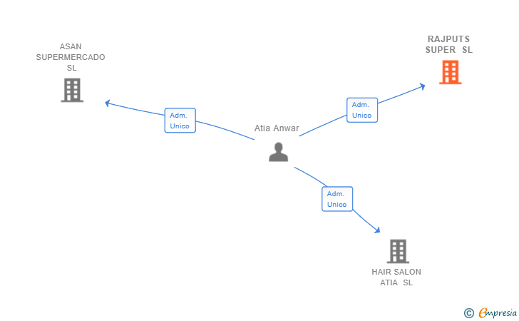 Vinculaciones societarias de RAJPUTS SUPER SL