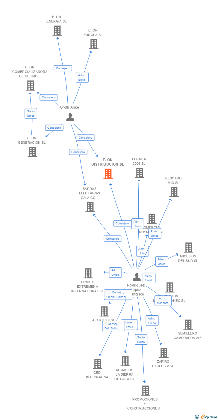 Vinculaciones societarias de VIESGO DISTRIBUCION ELECTRICA SL