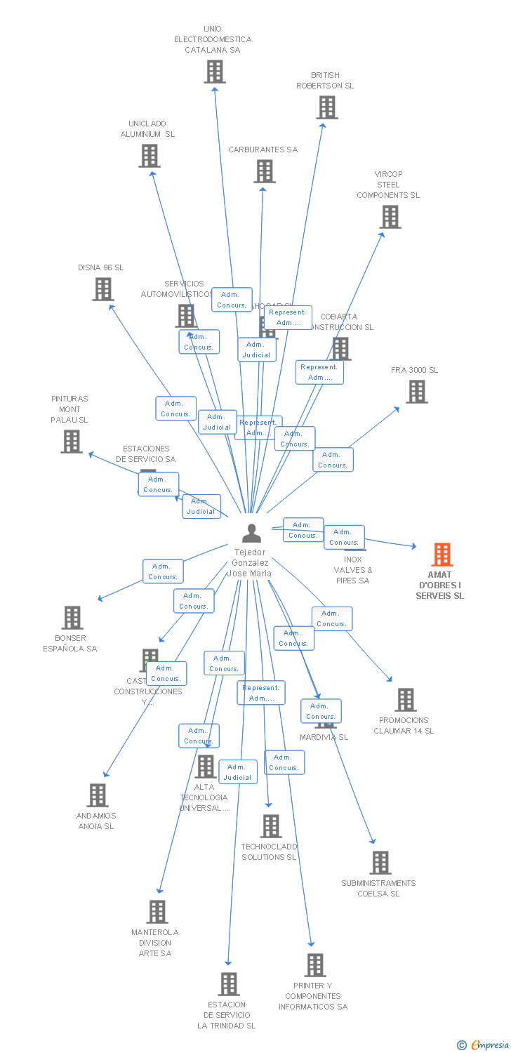 Vinculaciones societarias de AMAT D'OBRES I SERVEIS SL