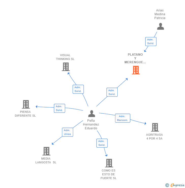 Vinculaciones societarias de PLATANO Y MERENGUE SL