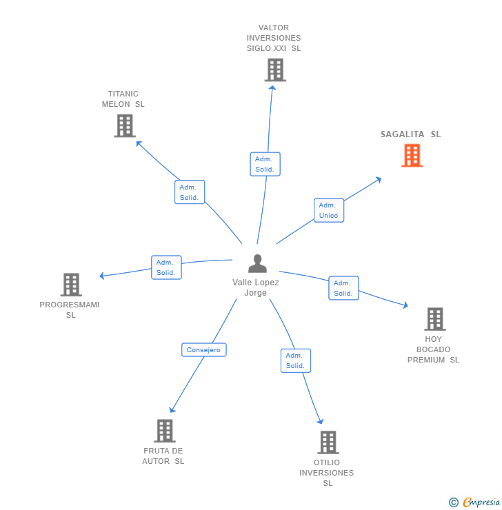 Vinculaciones societarias de SAGALITA SL
