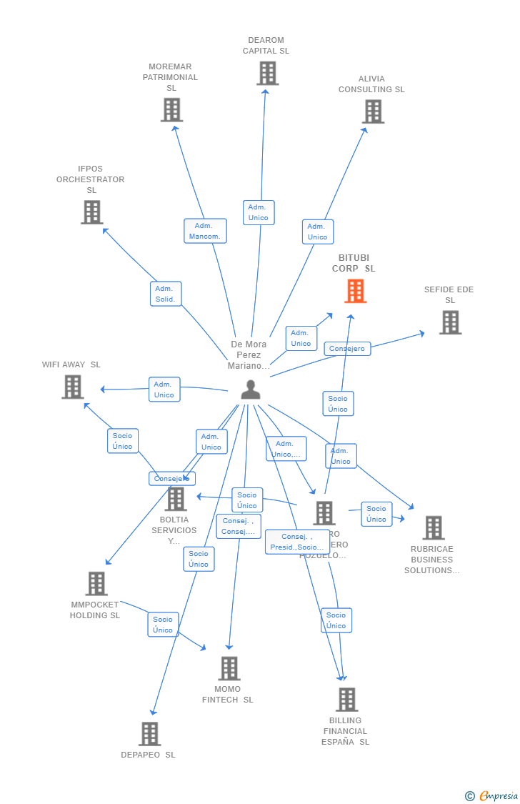 Vinculaciones societarias de BITUBI CORP SL