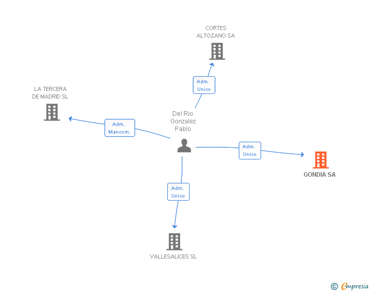 Vinculaciones societarias de GONDIA SA