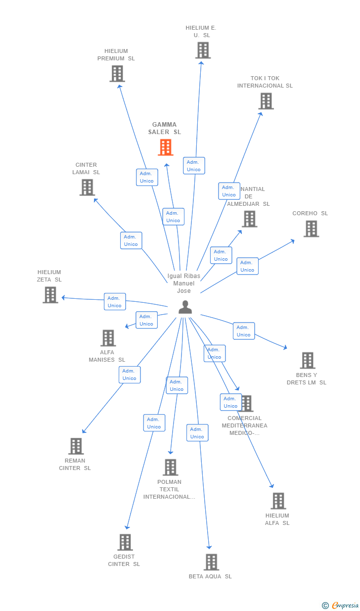 Vinculaciones societarias de GAMMA SALER SL